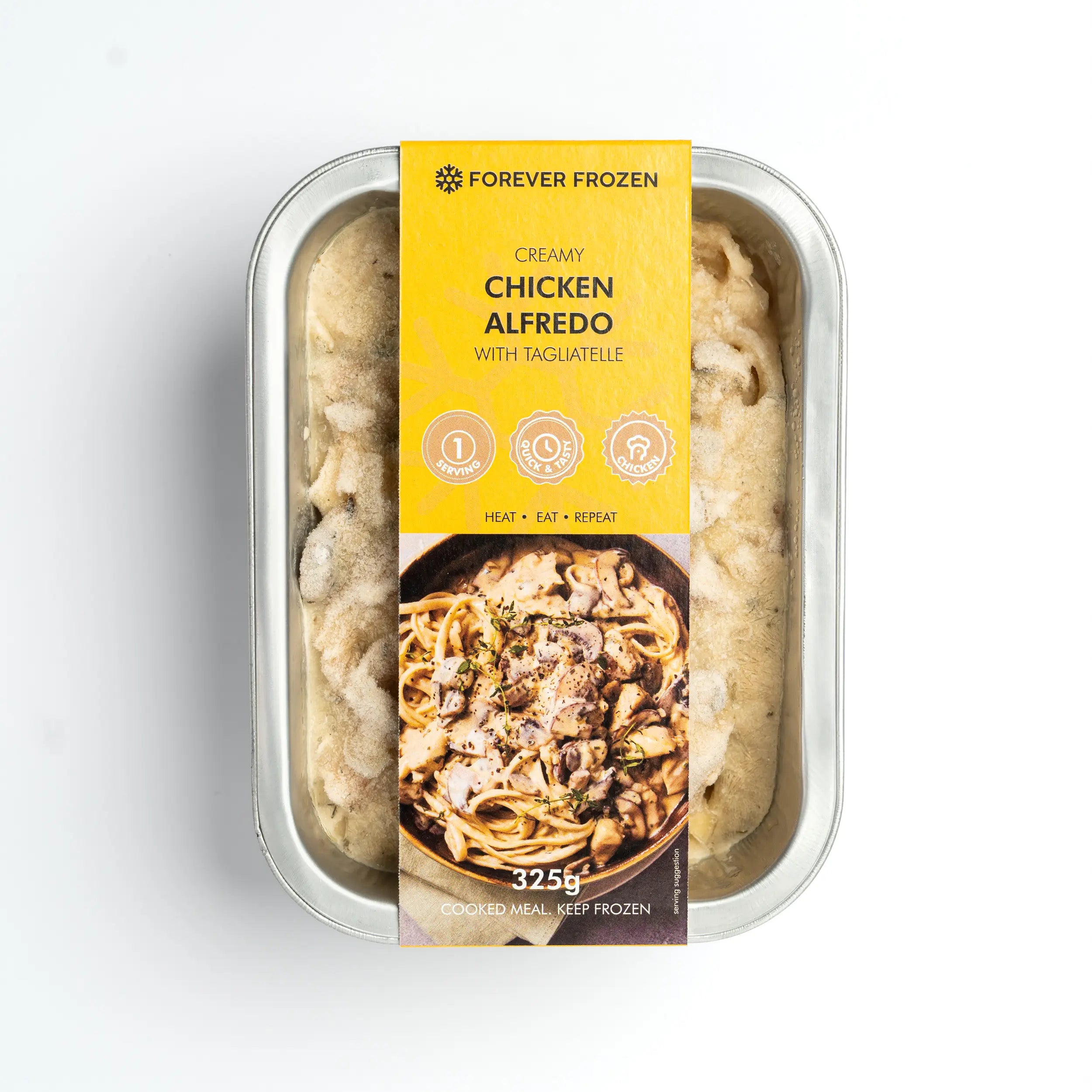 Creamy Chicken Alfredo with Tagliatelle - Forever Frozen - CPT