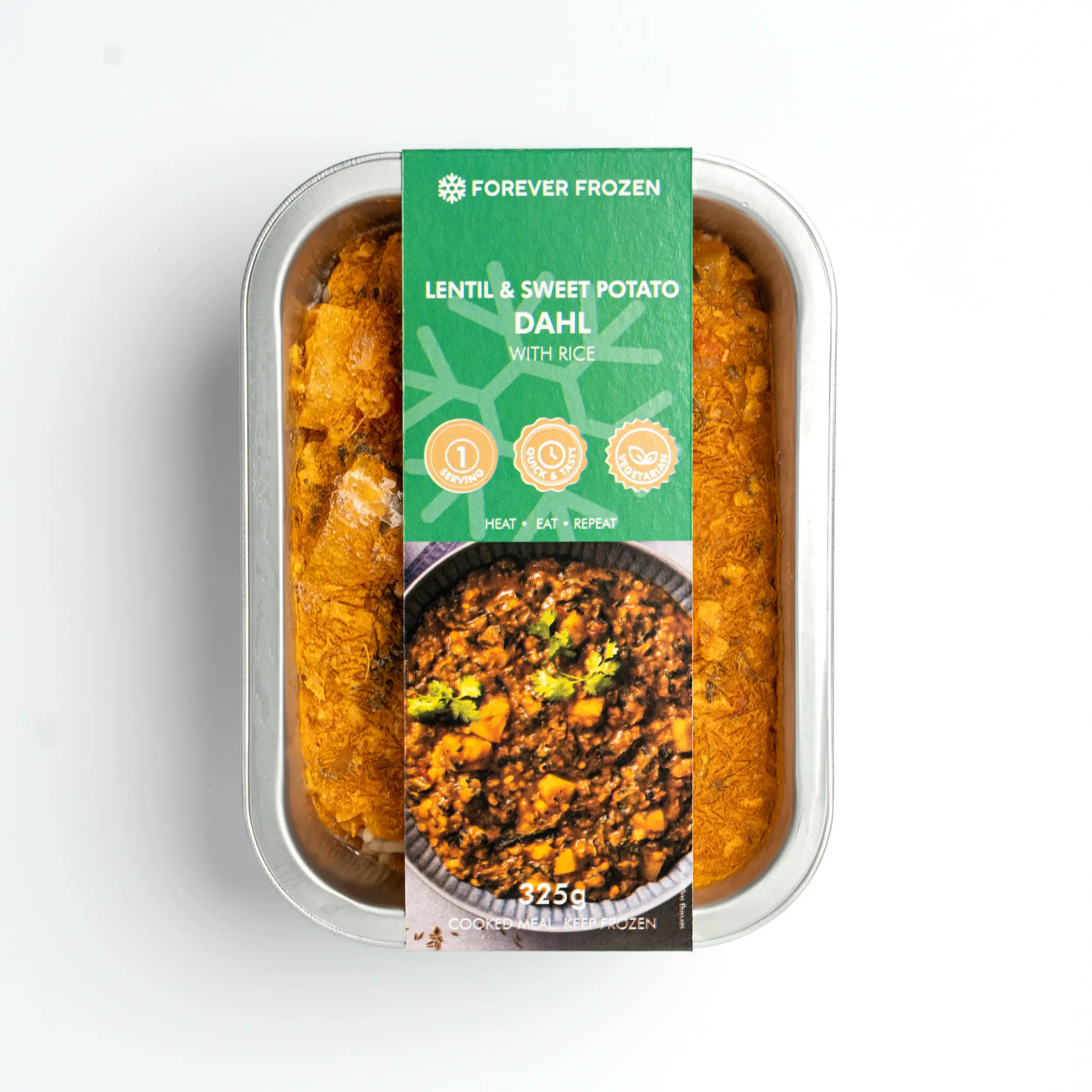 Aromatic Lentil and Sweet Potato Dahl with Rice - Forever Frozen - CPT