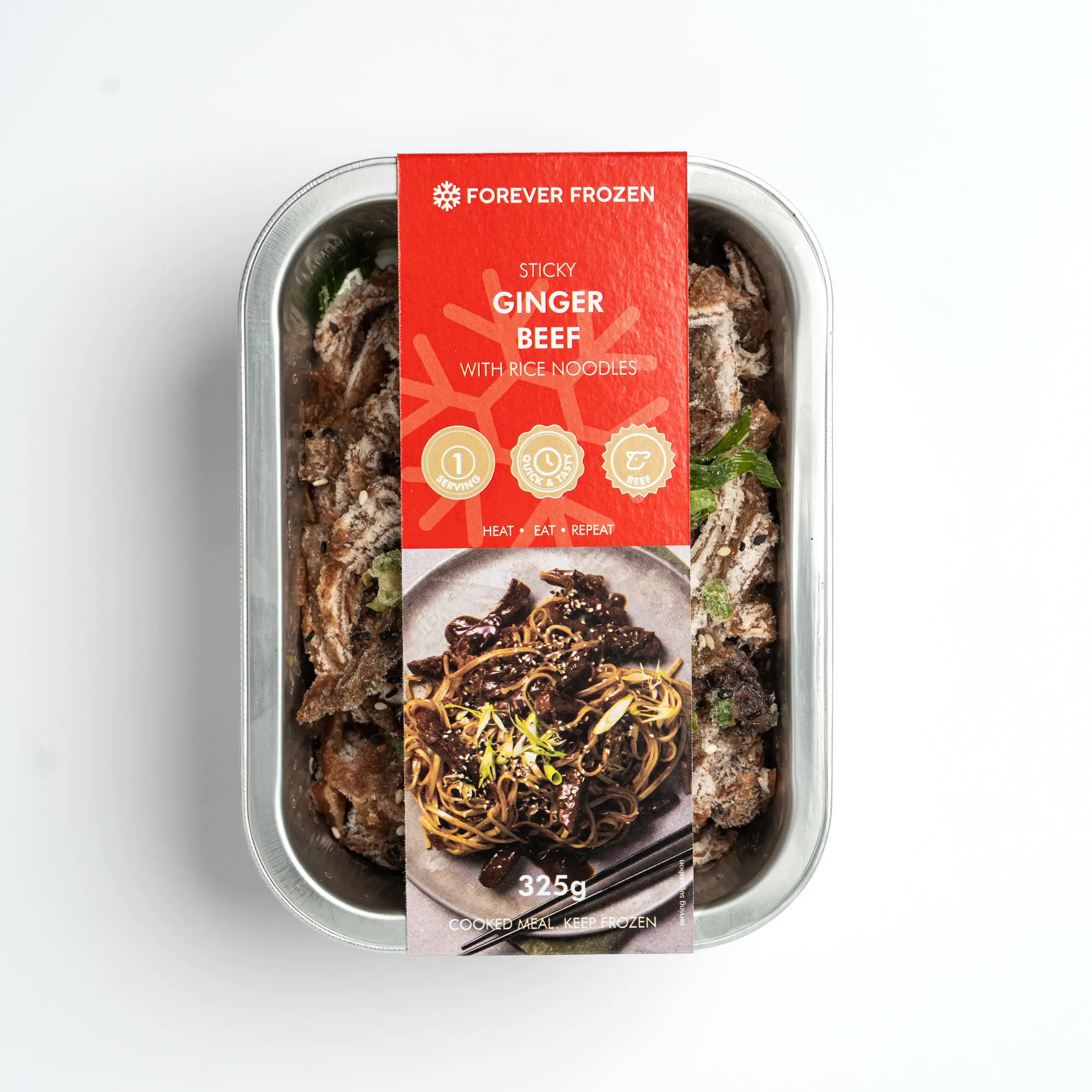 Sticky Ginger Beef with Rice Noodles - Forever Frozen - CPT