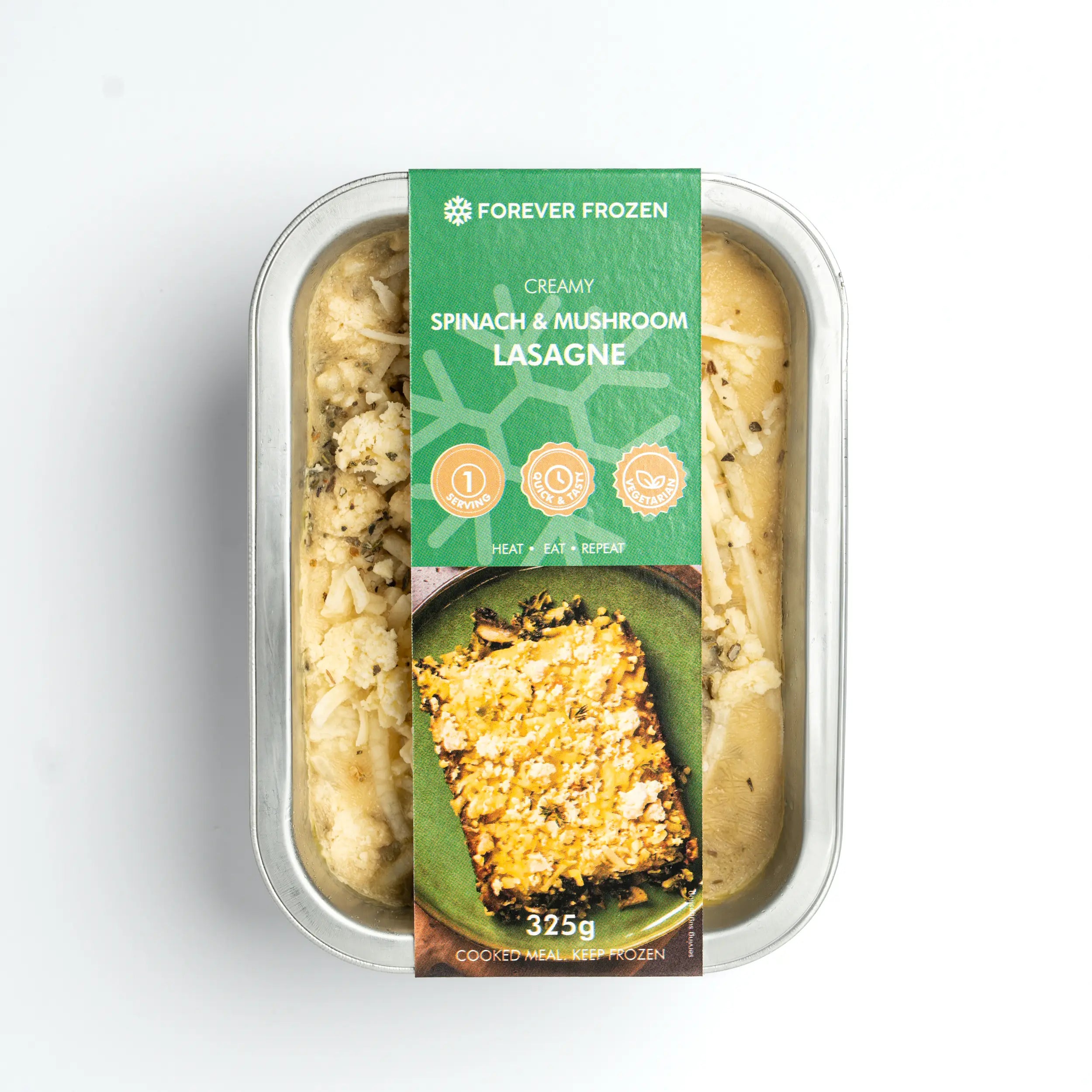 Creamy Spinach and Mushroom Lasagne - Forever Frozen - CPT