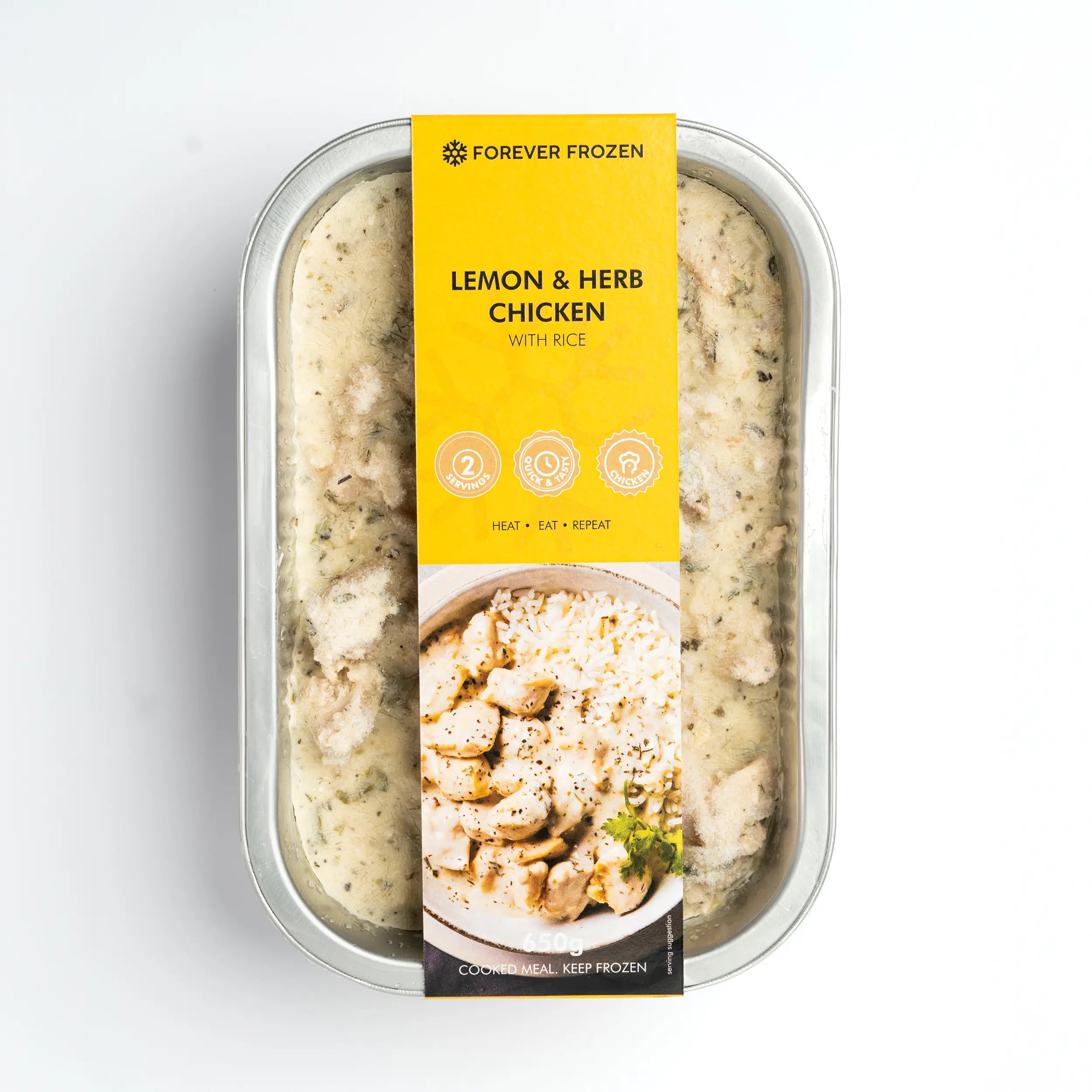 Creamy Lemon and Herb Chicken with Rice - Forever Frozen - CPT