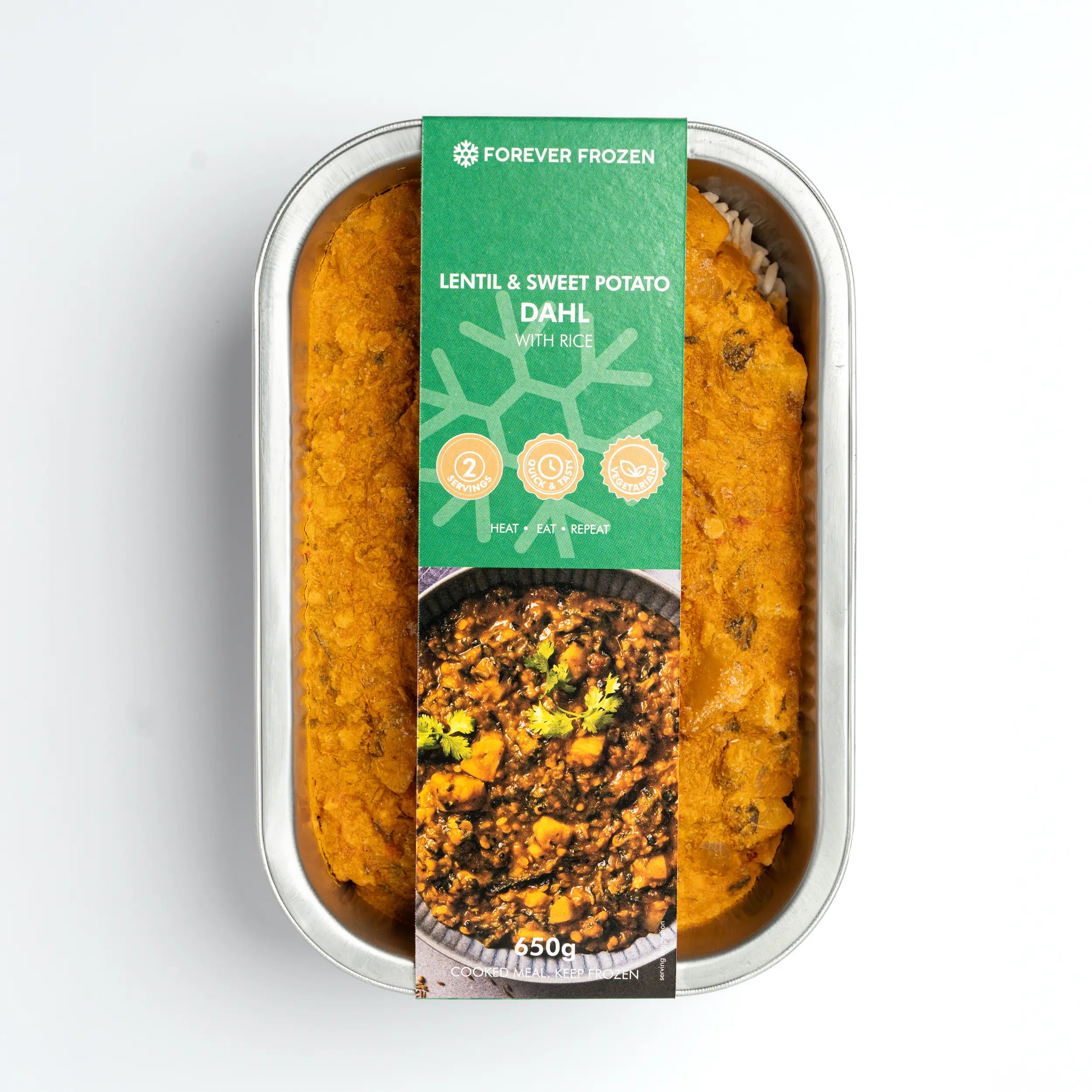 Aromatic Lentil and Sweet Potato Dahl with Rice - Forever Frozen - CPT