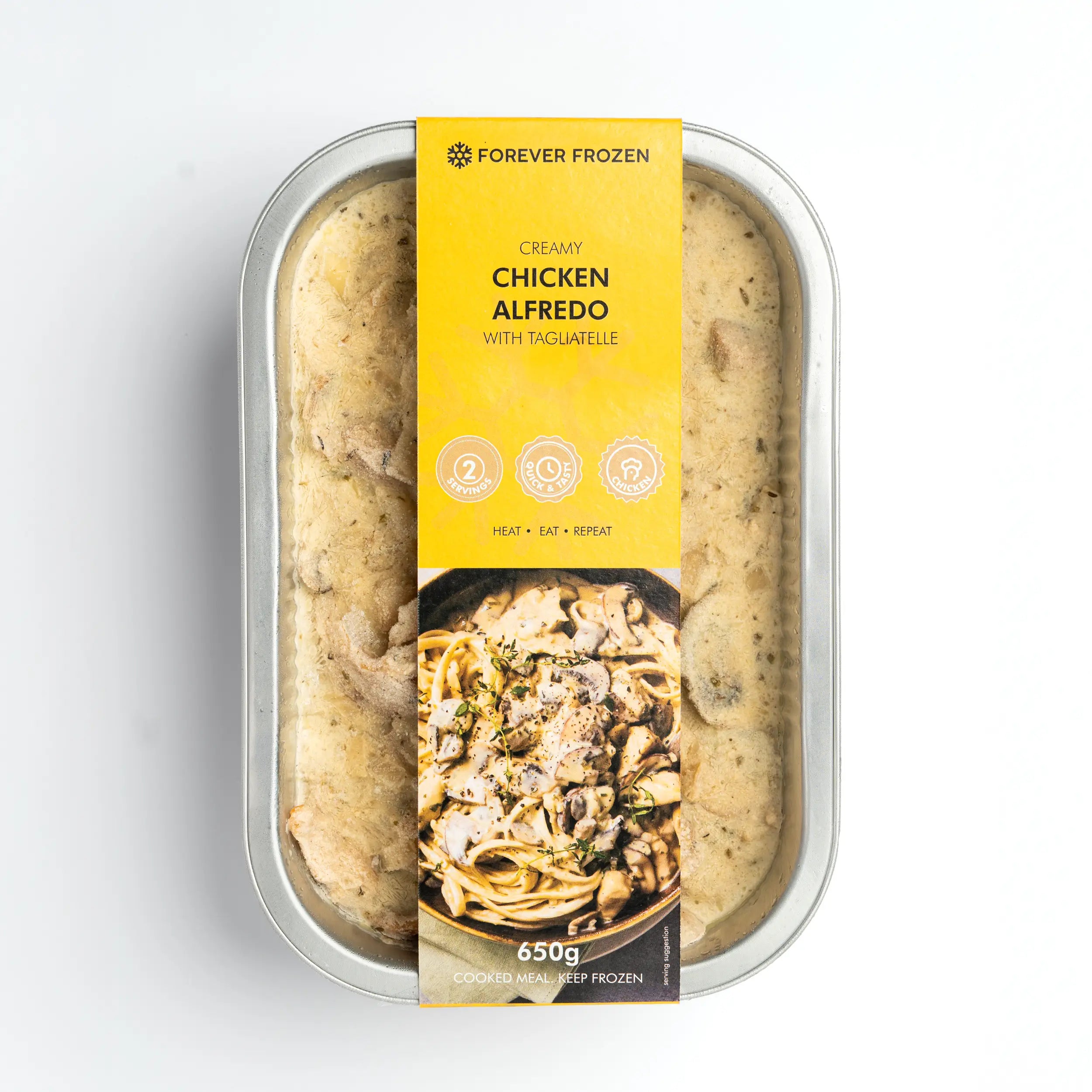 Creamy Chicken Alfredo with Tagliatelle - Forever Frozen - CPT