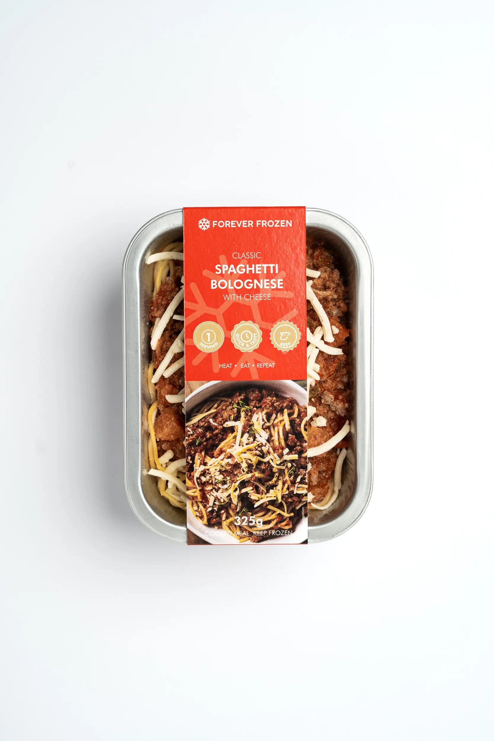 Classic Spaghetti Bolognese with Cheese - Forever Frozen - CPT