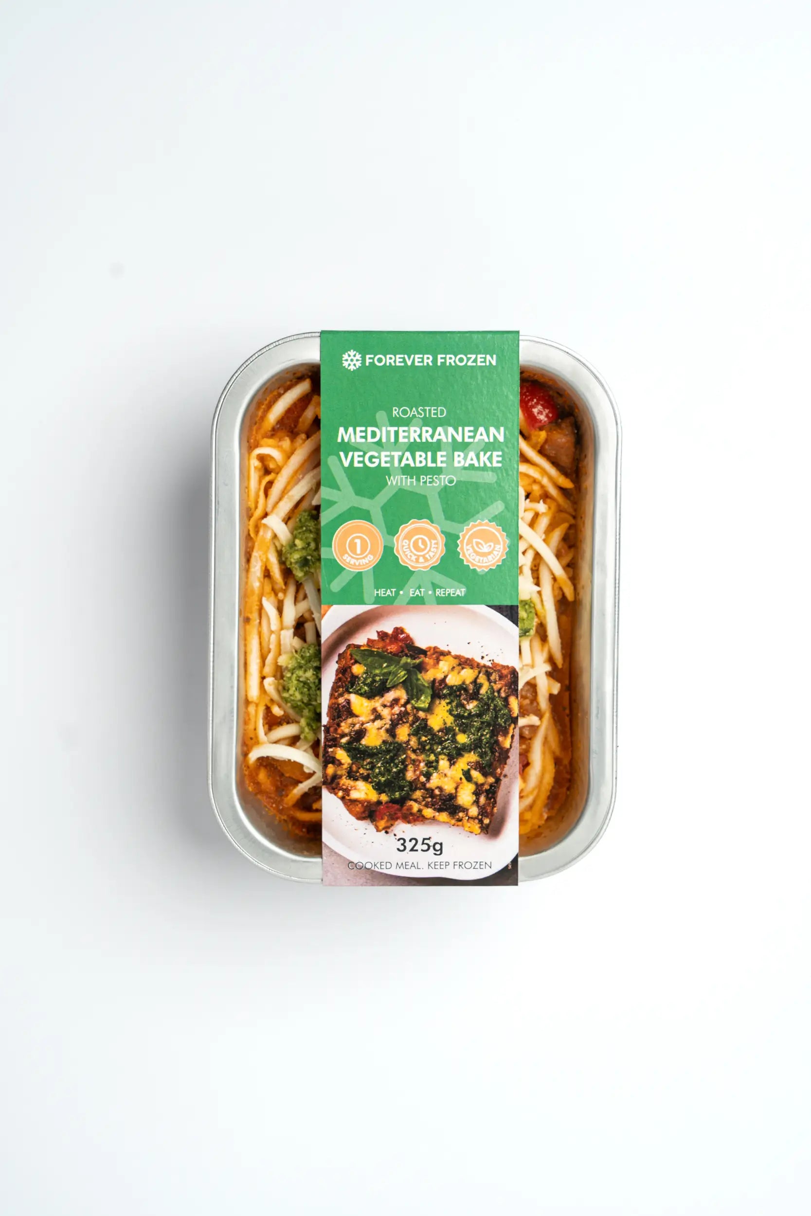 Roasted Mediterranean Vegetable Bake with Pesto - Forever Frozen - CPT
