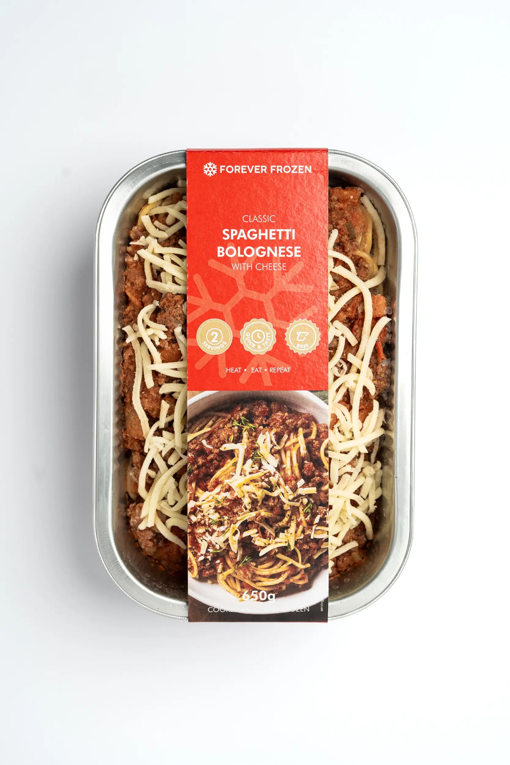 Classic Spaghetti Bolognese with Cheese - Forever Frozen - CPT