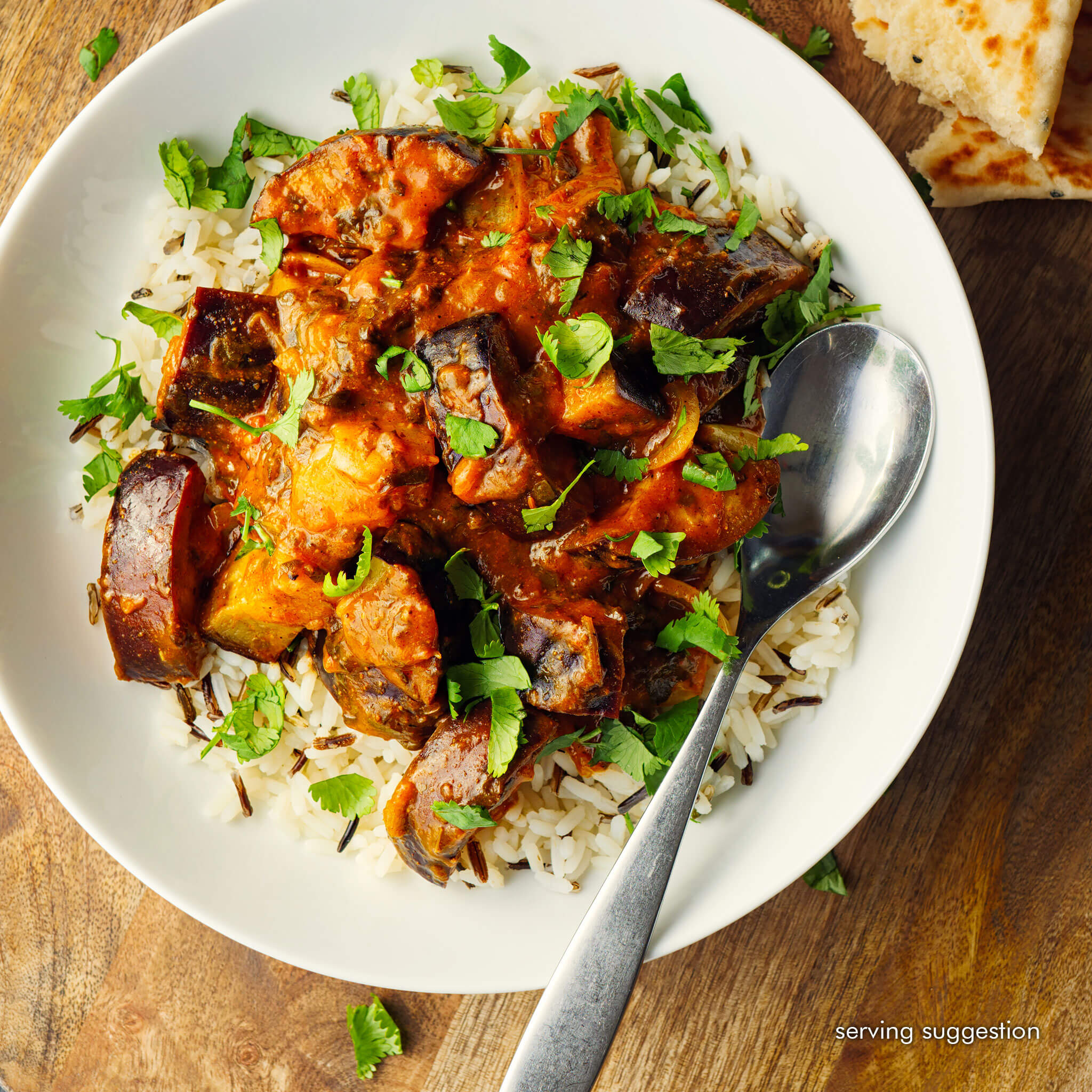 Roasted Aubergine and Coconut Curry with Rice